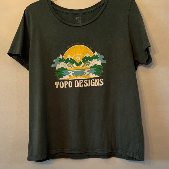 Topo Designs Women's Dark Green Graphic Tee - Picture 1 of 6